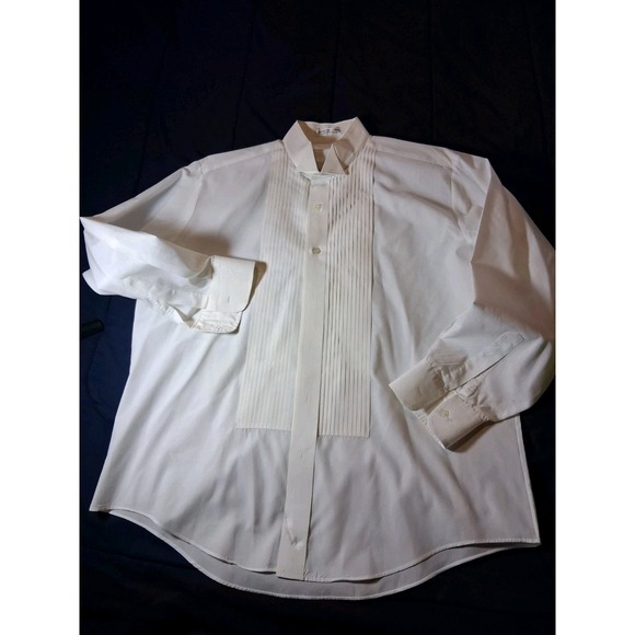 Vintage First Nighter Ivory Tuxedo Shirt, Size Large (32-33) - Picture 1 of 6